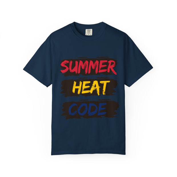 Summer Heat Code T-Shirt, Unisex Grafik T-Shirt, Casual Wear, Perfekt für heiße Tage, Urlaubsstil, Sommer-Events