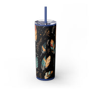Boho Feather Skinny Tumbler | 20oz Reisebecher, umweltfreundliches Trinkgeschirr, perfekt für Geschenke, Sommerstimmung, Outdoor-Abenteuer