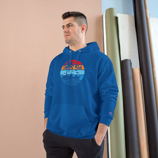 Retro Fishing Champion Hoodie, Lässige Oberbekleidung für Angler, Strandtagsbekleidung, Geschenk für Fischer, Sommerstimmung