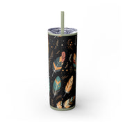 Boho Feather Skinny Tumbler | 20oz Reisebecher, umweltfreundliches Trinkgeschirr, perfekt für Geschenke, Sommerstimmung, Outdoor-Abenteuer