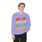 Inspirierendes Unisex-Sweatshirt mit Kleidungsstückfärbung | Motivierende Zitat-Kleidung, gemütliches Geschenk, tägliche Erinnerung, Alltagskleidung, lässiger Stil