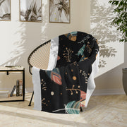 Kuschelige Decke mit Federdruck, weiche Decke für die Inneneinrichtung, perfektes Geschenk für Naturliebhaber, Camping, gemütliche Nächte, Decke im Boho-Stil