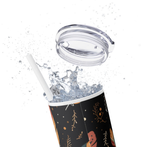 Boho Feather Skinny Tumbler | 20oz Reisebecher, umweltfreundliches Trinkgeschirr, perfekt für Geschenke, Sommerstimmung, Outdoor-Abenteuer