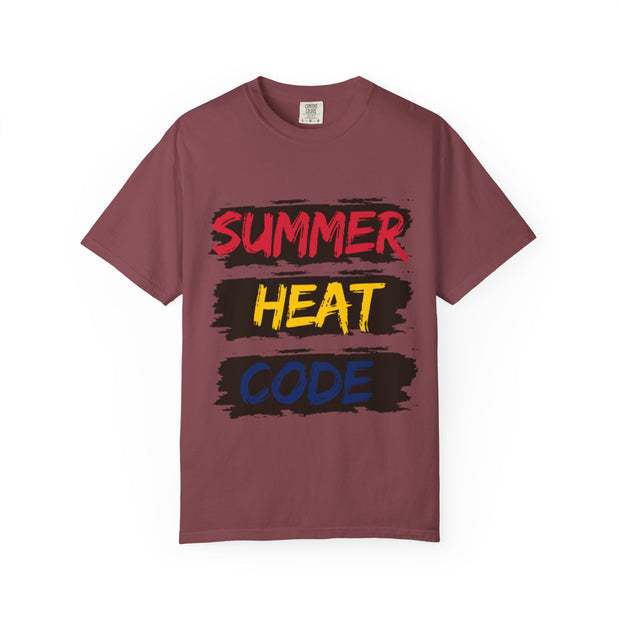 Summer Heat Code T-Shirt, Unisex Grafik T-Shirt, Casual Wear, Perfekt für heiße Tage, Urlaubsstil, Sommer-Events