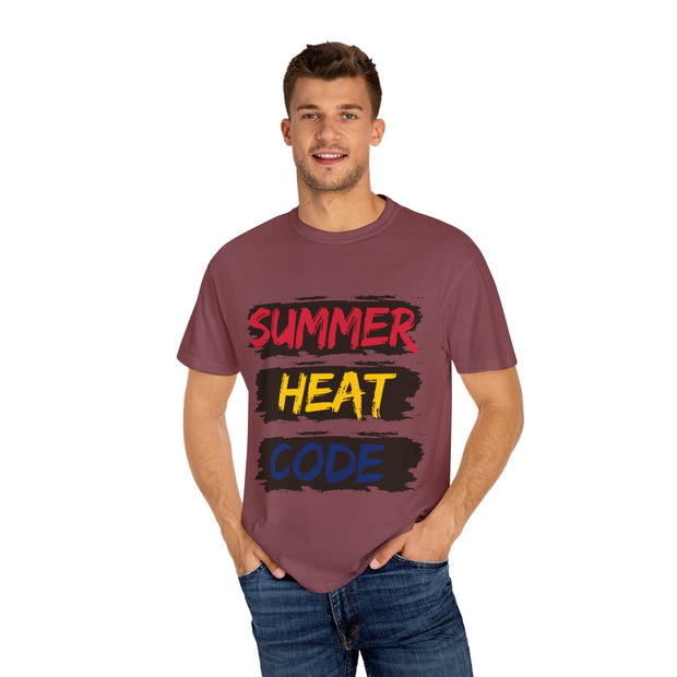 Summer Heat Code T-Shirt, Unisex Grafik T-Shirt, Casual Wear, Perfekt für heiße Tage, Urlaubsstil, Sommer-Events
