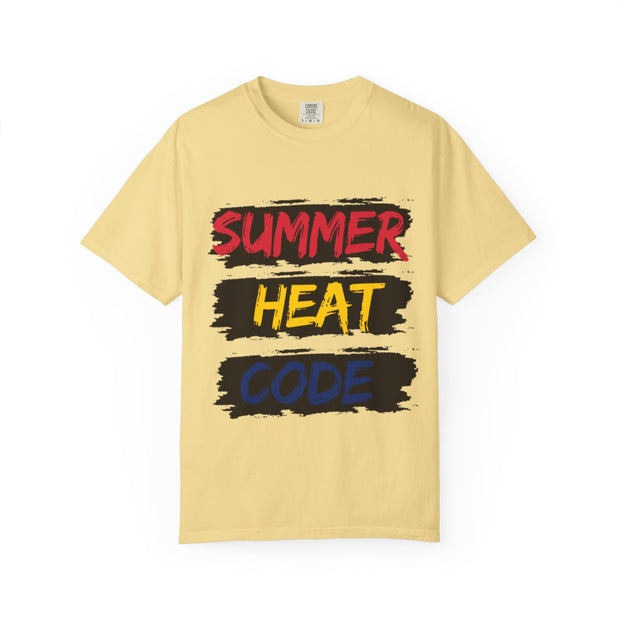 Summer Heat Code T-Shirt, Unisex Grafik T-Shirt, Casual Wear, Perfekt für heiße Tage, Urlaubsstil, Sommer-Events