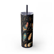 Boho Feather Skinny Tumbler | 20oz Reisebecher, umweltfreundliches Trinkgeschirr, perfekt für Geschenke, Sommerstimmung, Outdoor-Abenteuer