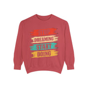 Inspirierendes Unisex-Sweatshirt mit Kleidungsstückfärbung | Motivierende Zitat-Kleidung, gemütliches Geschenk, tägliche Erinnerung, Alltagskleidung, lässiger Stil