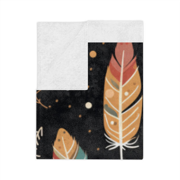 Kuschelige Decke mit Federdruck, weiche Decke für die Inneneinrichtung, perfektes Geschenk für Naturliebhaber, Camping, gemütliche Nächte, Decke im Boho-Stil