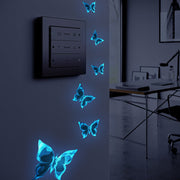 Blau leuchtende kleine Schmetterling Schlafzimmer Wohnzimmer leuchtende Aufkleber Home Decor