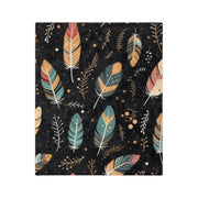 Kuschelige Decke mit Federdruck, weiche Decke für die Inneneinrichtung, perfektes Geschenk für Naturliebhaber, Camping, gemütliche Nächte, Decke im Boho-Stil