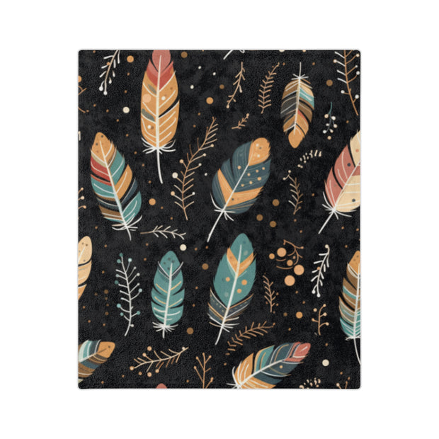 Kuschelige Decke mit Federdruck, weiche Decke für die Inneneinrichtung, perfektes Geschenk für Naturliebhaber, Camping, gemütliche Nächte, Decke im Boho-Stil