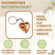 Schlüsselanhänger Schutzengel im Herz aus Olivenholz-1