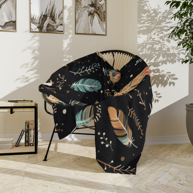 Kuschelige Decke mit Federdruck, weiche Decke für die Inneneinrichtung, perfektes Geschenk für Naturliebhaber, Camping, gemütliche Nächte, Decke im Boho-Stil
