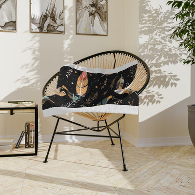 Kuschelige Decke mit Federdruck, weiche Decke für die Inneneinrichtung, perfektes Geschenk für Naturliebhaber, Camping, gemütliche Nächte, Decke im Boho-Stil