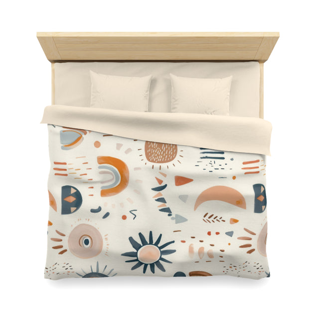 Boho Mikrofaser Bettbezug, Gemütliches Schlafzimmer Dekor, Moderne Muster Bettwäsche, Geschenk für Zuhause, Erdtöne