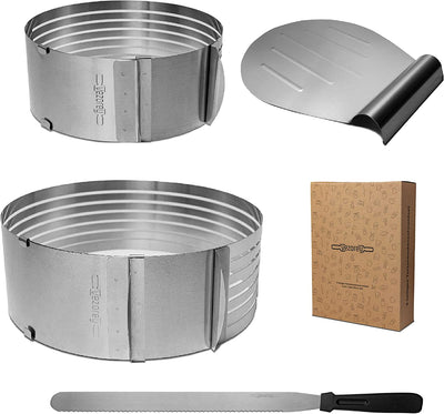 VEZOREY® - Tortenschneider - 4 tlgs. Tortenbodenschneidset - Tortenbodenschneider 16-20cm und 24-30cm-0