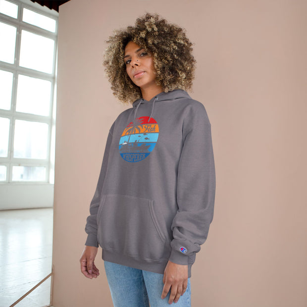 Retro Fishing Champion Hoodie, Lässige Oberbekleidung für Angler, Strandtagsbekleidung, Geschenk für Fischer, Sommerstimmung