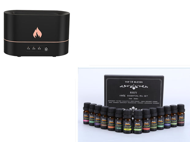 Siming Flame Aromatherapie-Maschine, für Zuhause, Schlafzimmer, stille Atmosphäre, Licht, Luftbefeuchter, Flammen-Diffusor, Heimdekoration