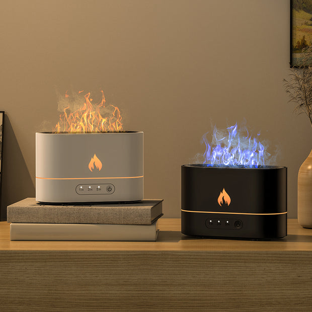 Siming Flame Aromatherapie-Maschine, für Zuhause, Schlafzimmer, stille Atmosphäre, Licht, Luftbefeuchter, Flammen-Diffusor, Heimdekoration