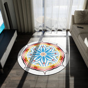 Lebendiger Mandala-Rundteppich, Boho-Wohndekor, Wohnzimmer-Akzent, Yogamatte, farbenfroher Bodenbelag, einzigartiges Geschenk für jeden Anlass