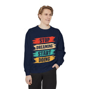 Inspirierendes Unisex-Sweatshirt mit Kleidungsstückfärbung | Motivierende Zitat-Kleidung, gemütliches Geschenk, tägliche Erinnerung, Alltagskleidung, lässiger Stil