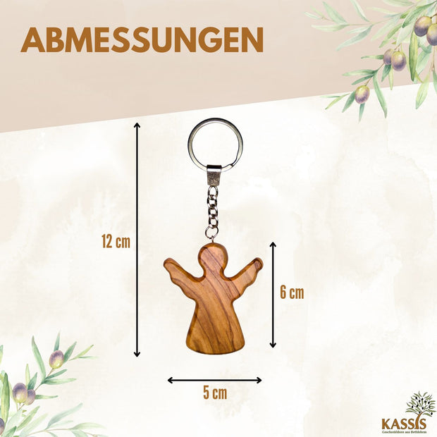 Schlüsselanhänger Handschmeichler Schutzengel aus Olivenholz-2
