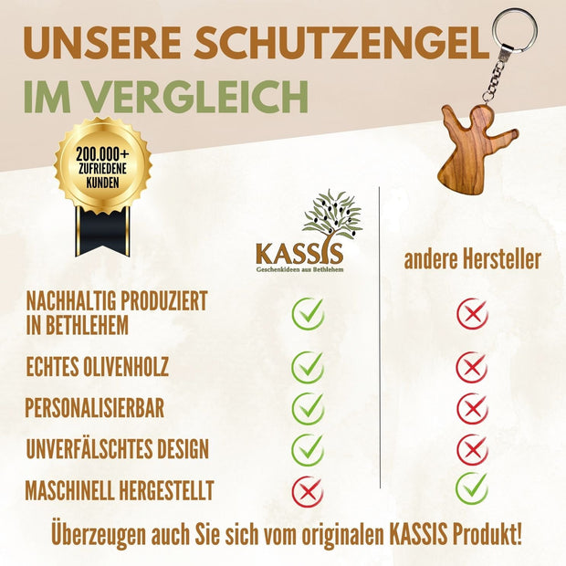 Schlüsselanhänger Handschmeichler Schutzengel aus Olivenholz-3