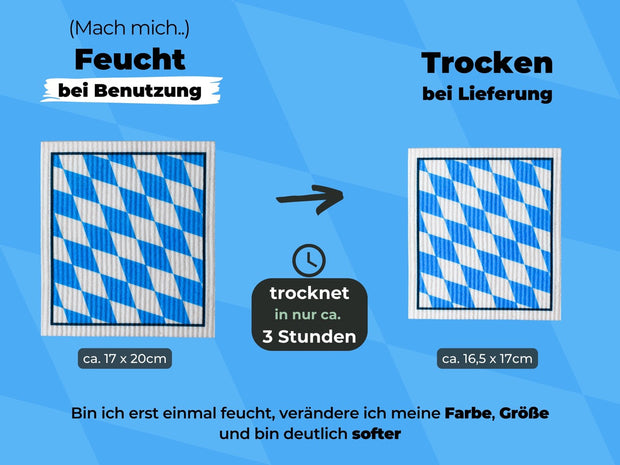 Bayern Souvenir Spültücher bedruckt (5x) - Bayrische Flagge