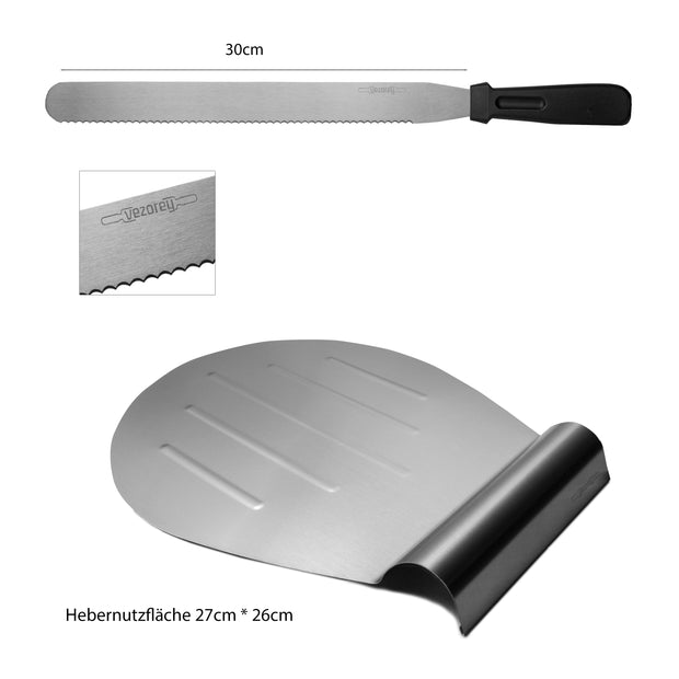 VEZOREY® - Tortenschneider - 4 tlgs. Tortenbodenschneidset - Tortenbodenschneider 16-20cm und 24-30cm-3