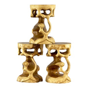 Holz Beistelltisch - Holzhocker Blumenhocker Hocker - Handgefertigt - Rund in Bonsai Style Saman-Holz - 40x30x30 cm