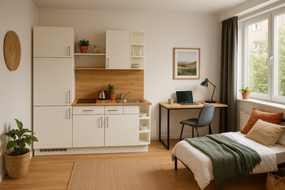 190cm GEBA Miniküche „Chemnitz“ – vormontiert inkl. E-Geräte & Zubehör