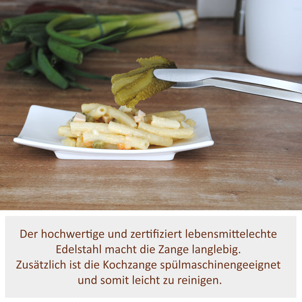 VEZOREY® - Küchenzange - Grillzange - Edelstahl Küchenhelfer mit integrierter Standfunktion-2