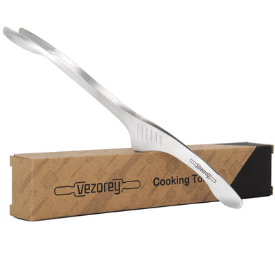VEZOREY® - Küchenzange - Grillzange - Edelstahl Küchenhelfer mit integrierter Standfunktion-0
