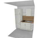 190cm GEBA Miniküche „Chemnitz“ – vormontiert inkl. E-Geräte & Zubehör