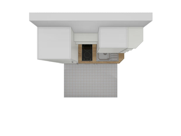 190cm GEBA Miniküche „Chemnitz“ – vormontiert inkl. E-Geräte & Zubehör