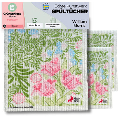 3x Art Spültücher waschbar - Original William Morris Bower