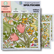 3x Art Spültücher waschbar - Original William Morris Golden Lily