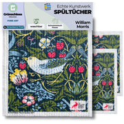 3x Art Spültücher waschbar - Original William Morris Strawberry Thief