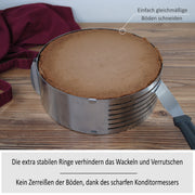 VEZOREY® - Tortenschneider - 4 tlgs. Tortenbodenschneidset - Tortenbodenschneider 16-20cm und 24-30cm-2