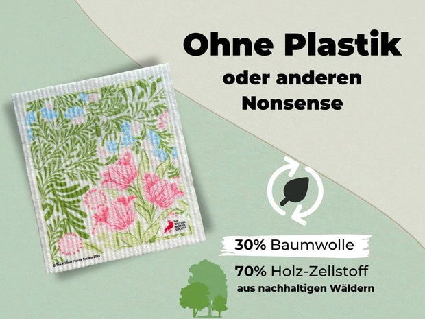 3x Art Spültücher waschbar - Original William Morris Bower