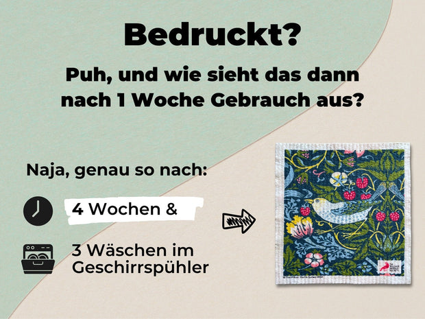 3x Art Spültücher waschbar - Original William Morris Bower