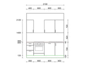 210cm GEBA Komplett-Küchenzeile – vormontiert mit oder ohne E-Geräten, Nischenrückwand & LED-Beleuchtung
