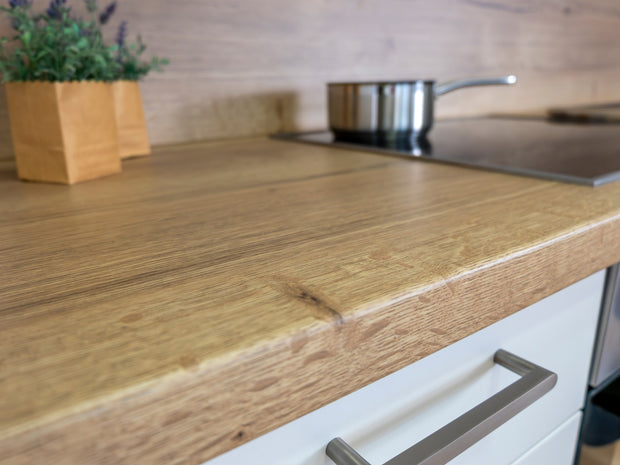 330cm GEBA Komplett-Küchenzeile – vormontiert mit oder ohne E-Geräten, Nischenrückwand & LED-Beleuchtung