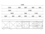 330cm GEBA Komplett-Küchenzeile – vormontiert mit oder ohne E-Geräten, Nischenrückwand & LED-Beleuchtung