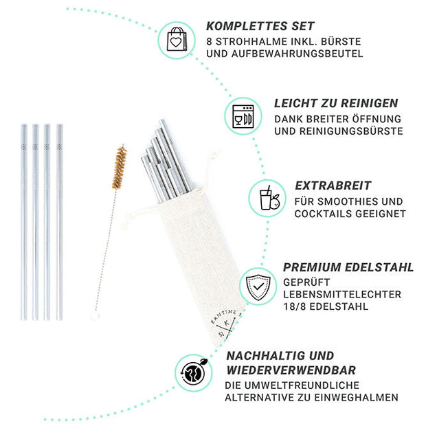 Edelstahl Strohhalme